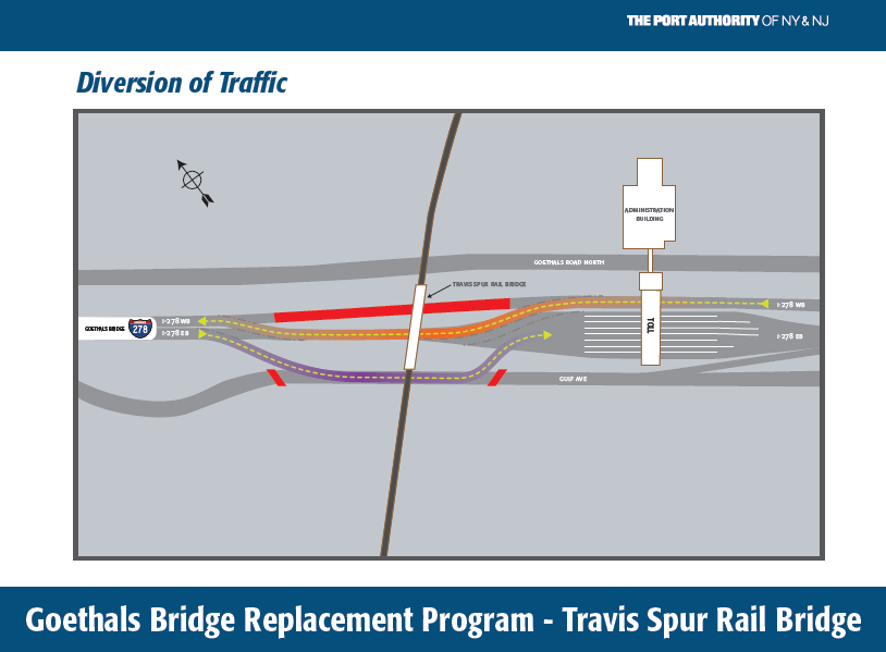 Map for Goethals Bridge Traffic Diversion Released Breaking Waves