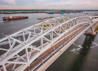 Cargo shihp at Bayonne Bridge