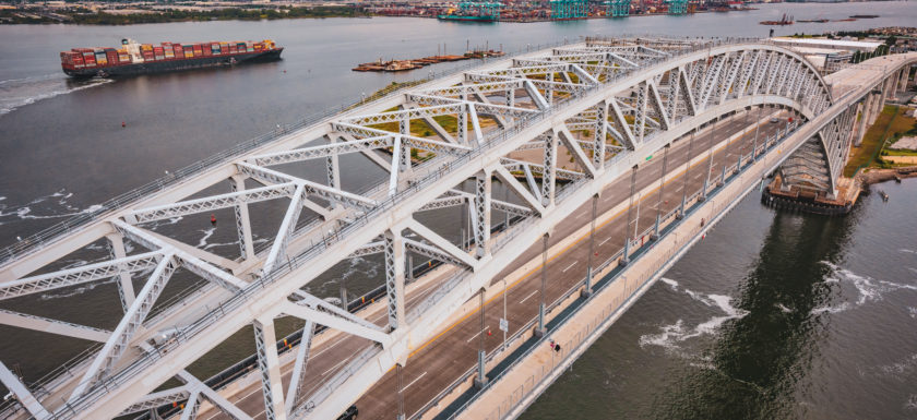 Cargo shihp at Bayonne Bridge